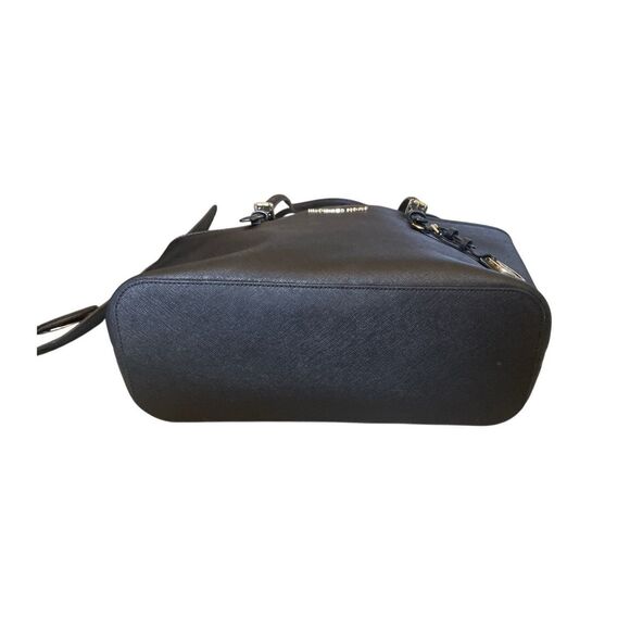 Michael Kors Jet Set Travel Medium Saffiano Leather Tote Black Gold Hardware - Picture 7 of 8